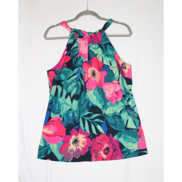 Tommy Bahama Tops - TOMMY BAHAMA Women's Multicolor Floral Tropical Tie Hawaiian Halter Tank Top Med